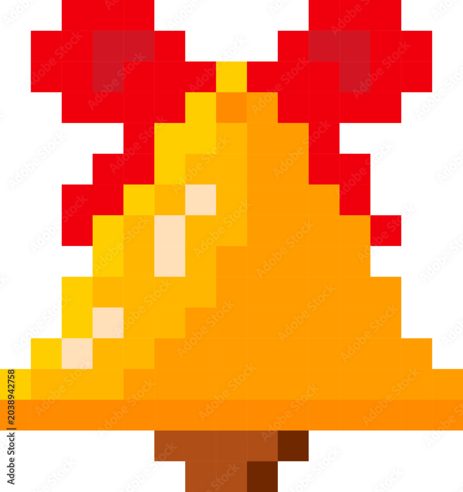 Obraz premium Christmas pixel art element collection