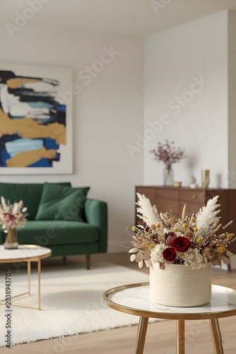 CESTO DE ALGODÓN CON FLORES SECAS
