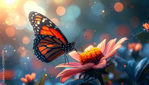 Monarch on cosmos (1)