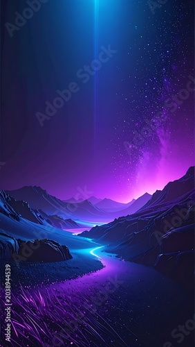 Neon mountain landscape (2)