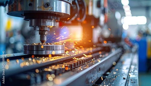 Metal cutting machine sparks