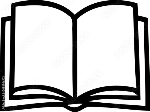 Photos Open Book Icon Outline, Simple Minimalist Design