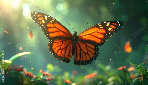 Monarch butterfly flight