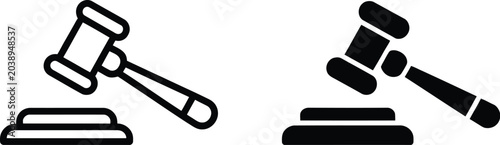 Quadro em tela Judge Gavel Icon, Gavel Icon Vector for Courtroom Authority, Legal Decisions, and Justice Concepts