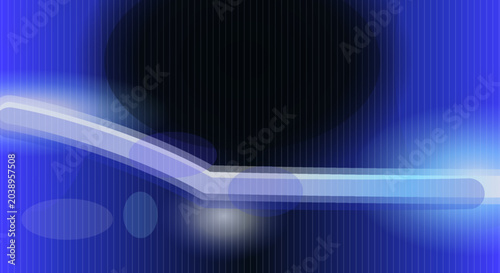 Quadro su tela Graphic bar exhibits a horizontal form with soft blue lighting and blurred oval accents atop a dark striped field providing an ideal canvas for corporate branding and digital advertising