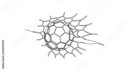 Foto Abstract molecular structure, geodesic dome, scientific concept, organic network