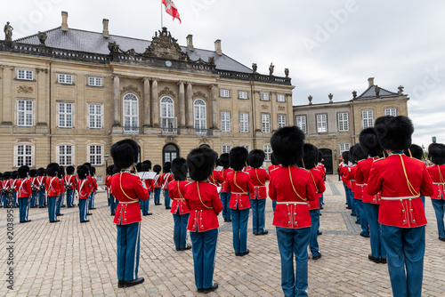 Fotografie Royal Guards standing in formation during King Frederik X birthday celebration a