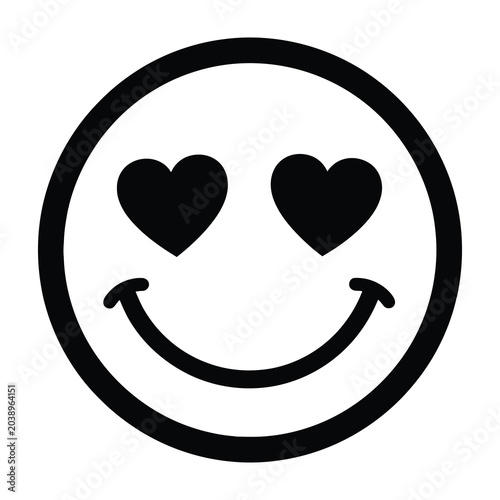 Foto Heart eyes smiling face emoticon symbol