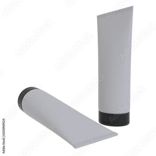 White Cosmetic Tube Mockup for Skincare Product Packaging