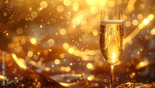 Golden bubbly celebration