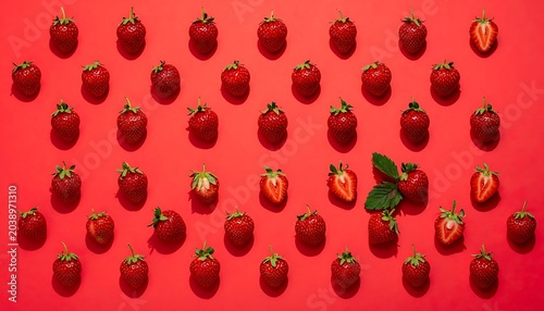 Many juicy red strawberries