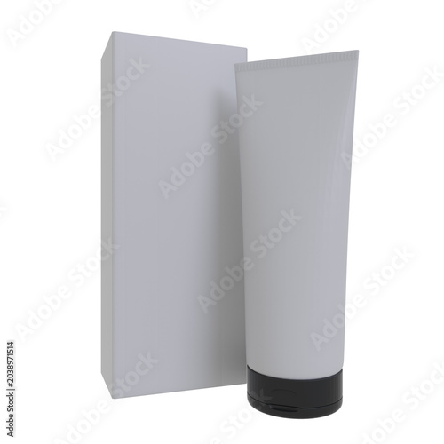 White Cosmetic Tube Mockup for Skincare Product Packaging
