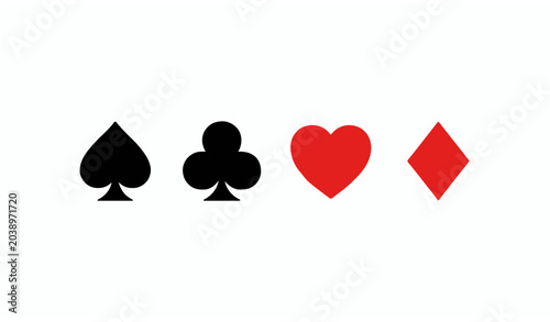 Obraz na plátně Casino playing card symbols vector illustration collection