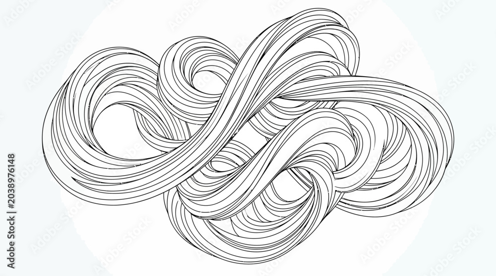Fototapeta premium Abstract Black and White Swirls Infinite Loop Pattern Background