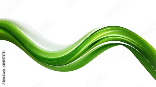 Green flowing abstract wave representing nature and environment