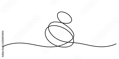 Fotografía Abstract single continuous line drawing of a simple swirl