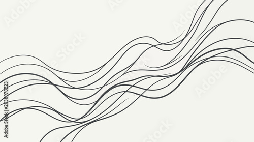 Abstract flowing lines on a light background, modern graphic design, seamless pattern