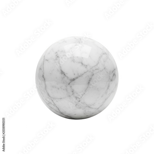 White marbel sphere on transparent background 