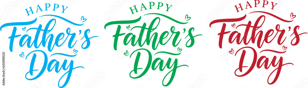 Fototapeta premium Happy Father's Day Script Lettering Collection