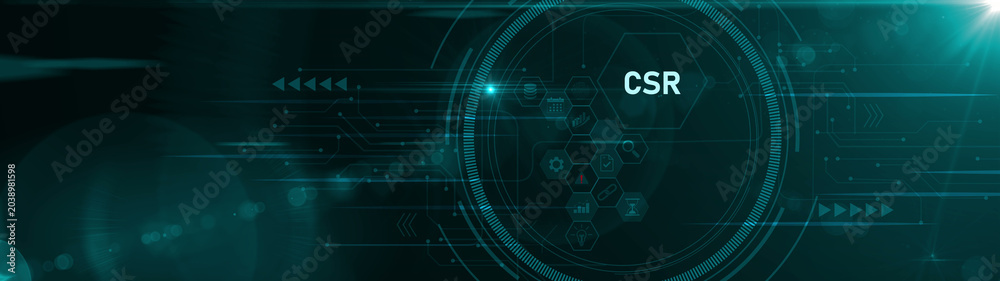 Obraz premium CSR – Corporate Social Responsibility concept and optical lager light background