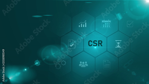 Bild auf Leinwand CSR – Corporate Social Responsibility concept and optical lager light background