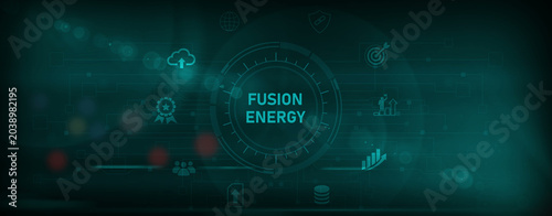 Foto Fusion Energy or Fusion Power Icons Background – Clean Power, Nuclear Fusion Rea