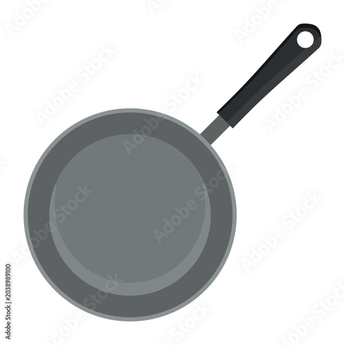 Vector Illustration of a Frying Pan Viewed From the Top. Simple Flat Design, Ideal for Kitchen, Cooking, or Food-Related Projects.