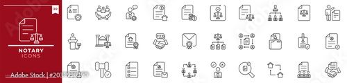 Foto Notary, Outline icons collection