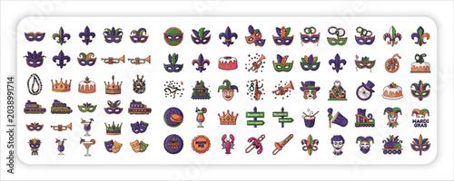 Foto Mardi Gras Festival bandle web icon Elements Collection