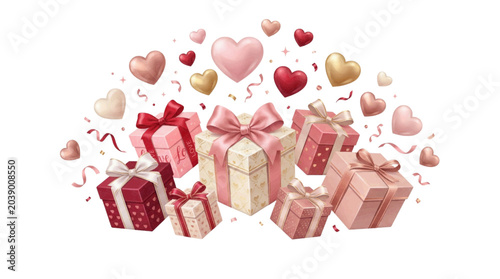 Valentine Gift Boxes with 3D Hearts