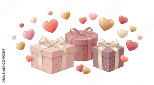 Valentine Gift Boxes with 3D Hearts