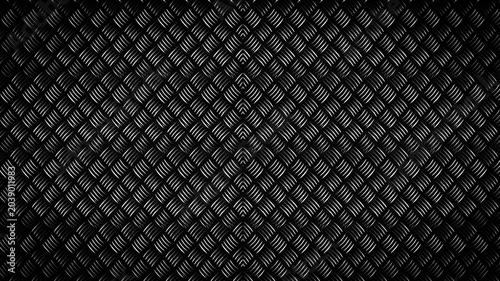 Black Carbon Fiber Metal Texture Background with Dark Industrial Diamond Plate Pattern