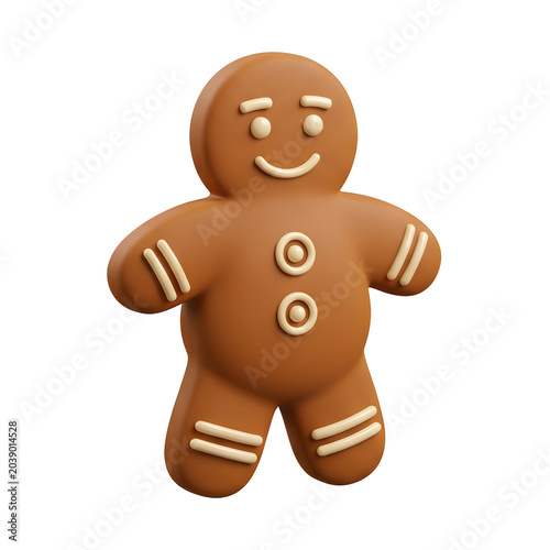 3D Rendered Gingerbread Man Cookie