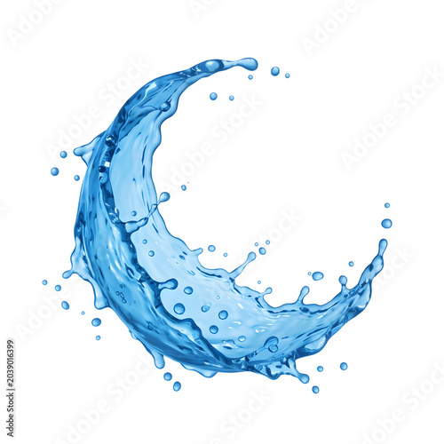 Crescent Moon Shaped Water Splash