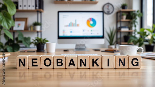 Neobanking service for mobile account opening, online payment and branchless finance access built for savings app, cashless transaction, lending and personal money management use