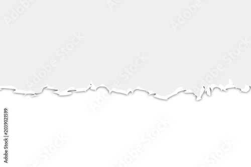 Collection of horizontal white paper tears PNG isolated on transparent background with realistic ripped borders and paper details