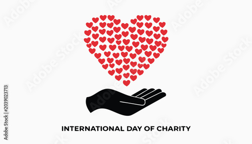 Photos Black hand icon holding a large heart made of hearts