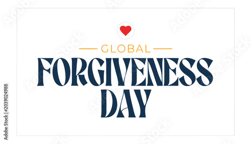Quadro em tela Bold typography celebrating global forgiveness day with a red heart icon
