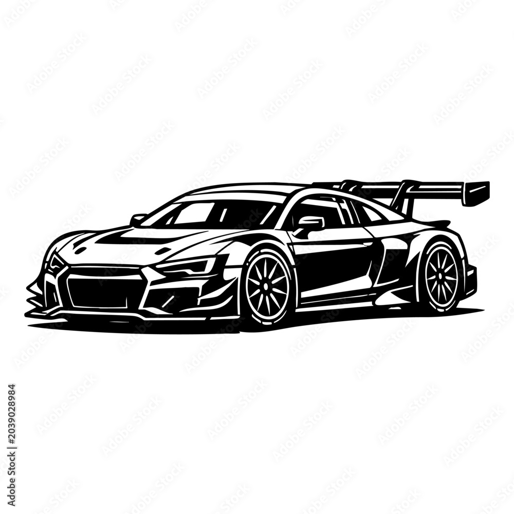 Fototapeta premium Professional race car with aerodynamic spoiler vector