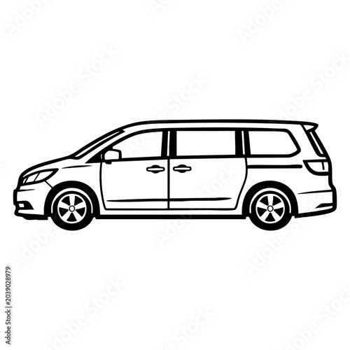 Modern family minivan with sliding doors