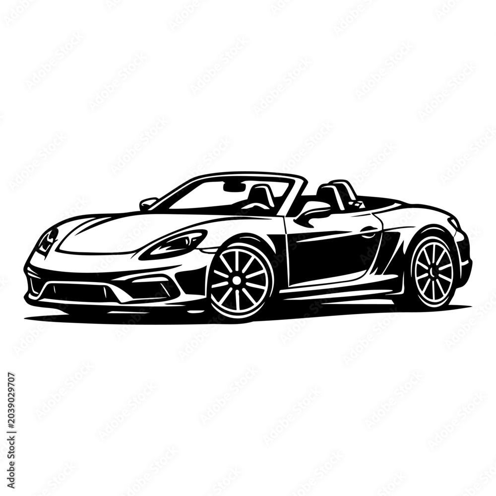 Obraz premium Convertible sports car with open-top design vector