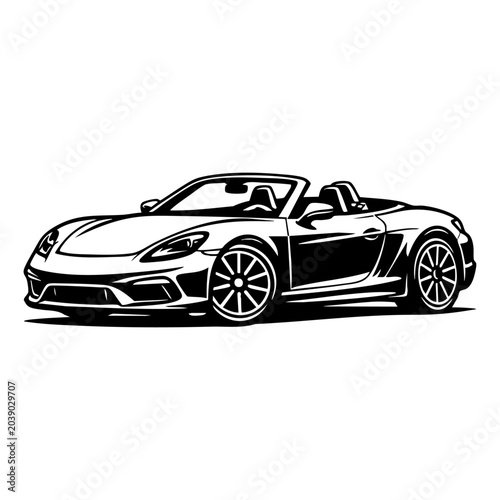 Convertible sports car with open-top design vector