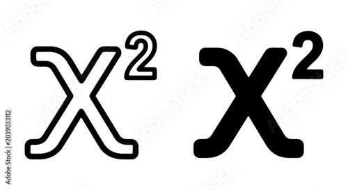 Photos X Squared Math Symbol, X2 Equation Icon, Science Formula Vector, Education Eleme
