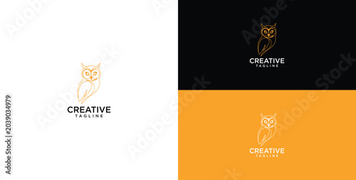 Foto Minimalist Owl Logo Design for Creative Branding and Identity with Elegant Line