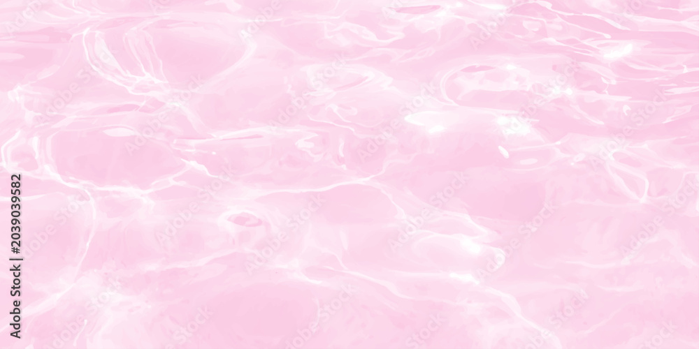Fototapeta premium Pink water surface background with gentle ripples and soft sunlight reflections creating a dreamy pastel texture