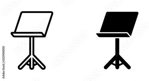 Canvastavla Music Stand Icons, Black and White Vector Graphics for Musicians and Composers