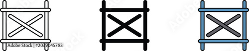 Foto Scaffolding construction segment symbol outline solid colored vector illustratio