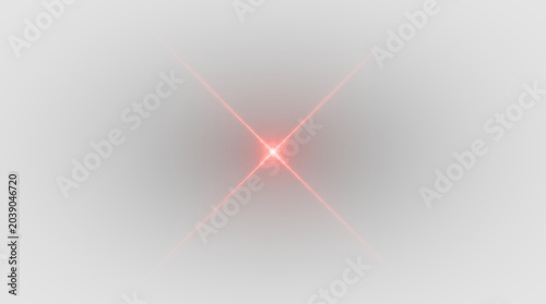 Foto red light flare effect with cross beams on black background