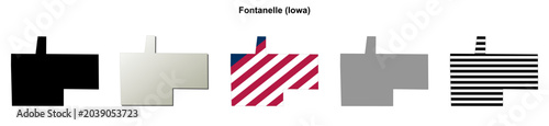 Фотография Fontanelle (Iowa) blank outline map set