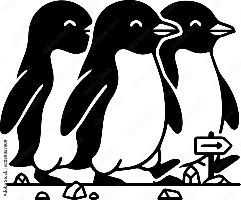 Obraz premium two penguins on a rock